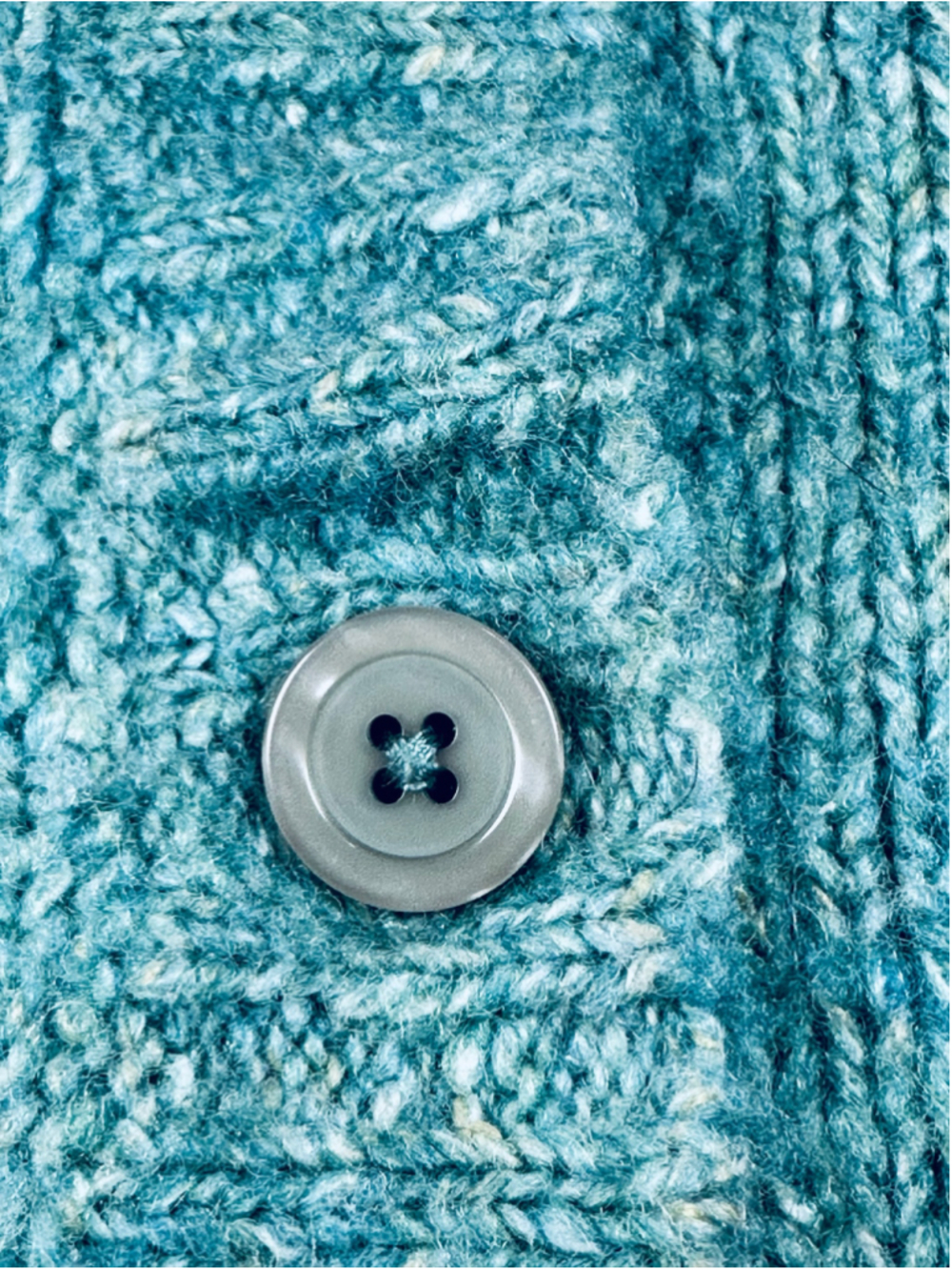 L.L.Bean Teal Cable Knit Button Shawl Collar Cardigan Sweater Women’s Medium - Picture 10 of 11